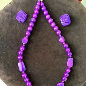 RARE Purple Rain 80s Jewelry!  Big Bold and Purple Neck and Ear Set.